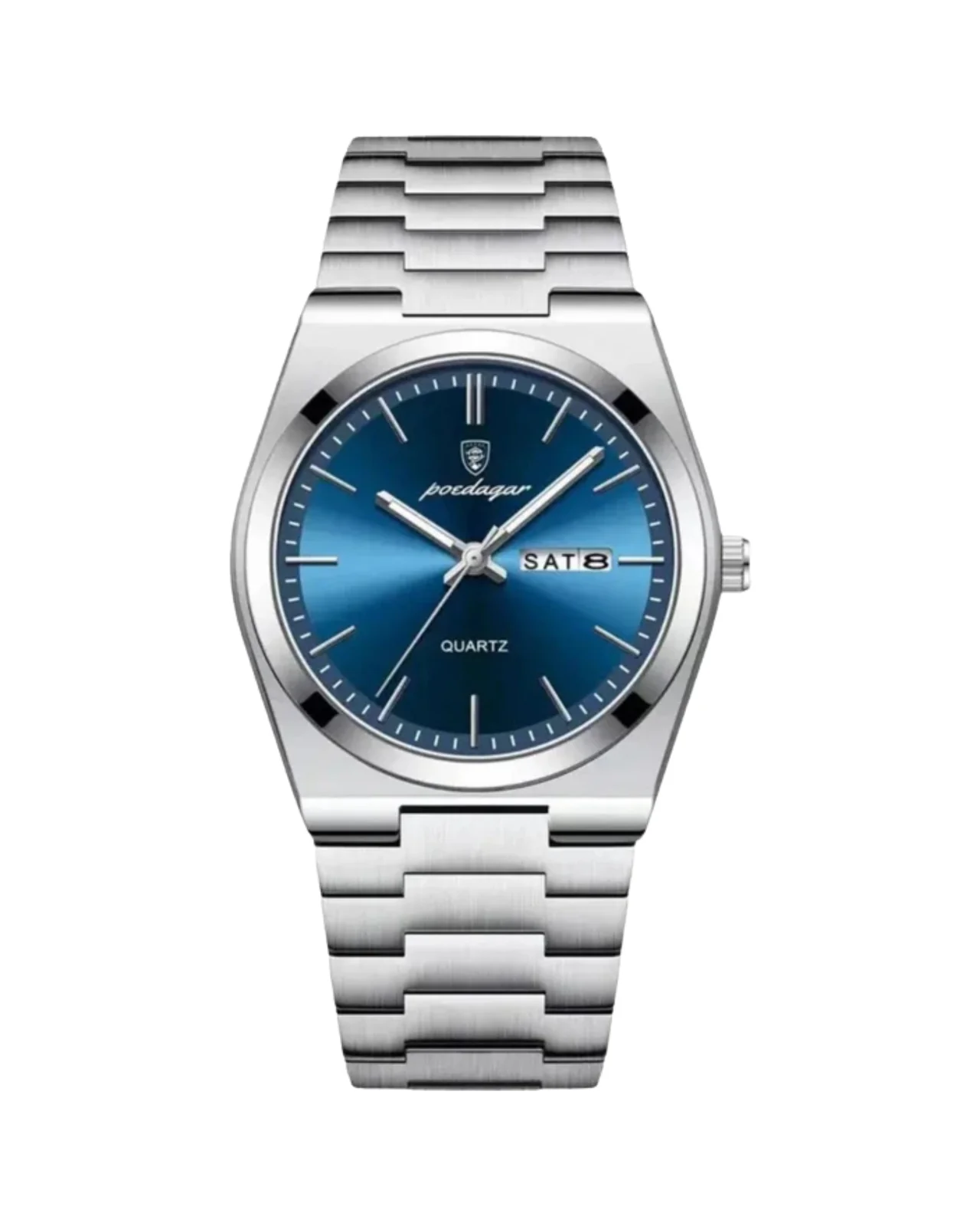 POEDAGAR Signature · Prata · fundo Azul